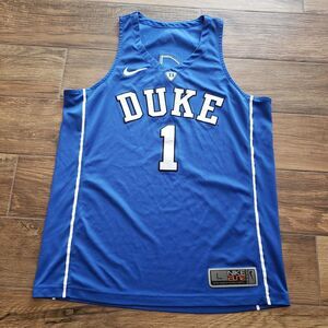 Duke Blue Devils Basketball Jersey Mens Large Blue Nike Elite Dri Fit #1